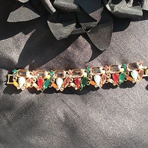 J Crew Glass Bead bracelet NWT Brilliant Peony